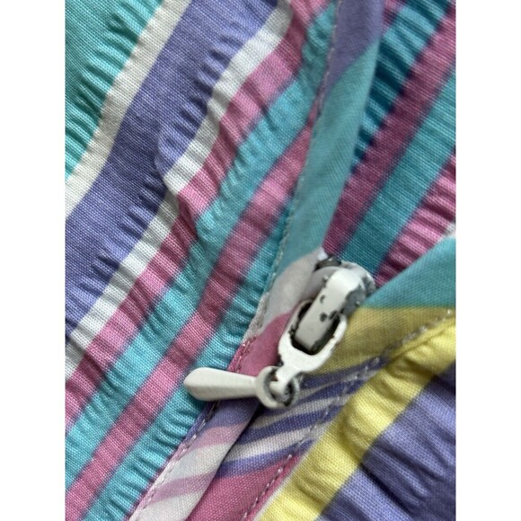 Collections Etc Pastel Striped Lounger with Full Zip Front and 3/4" Long Sleeves - Picture 8 of 13